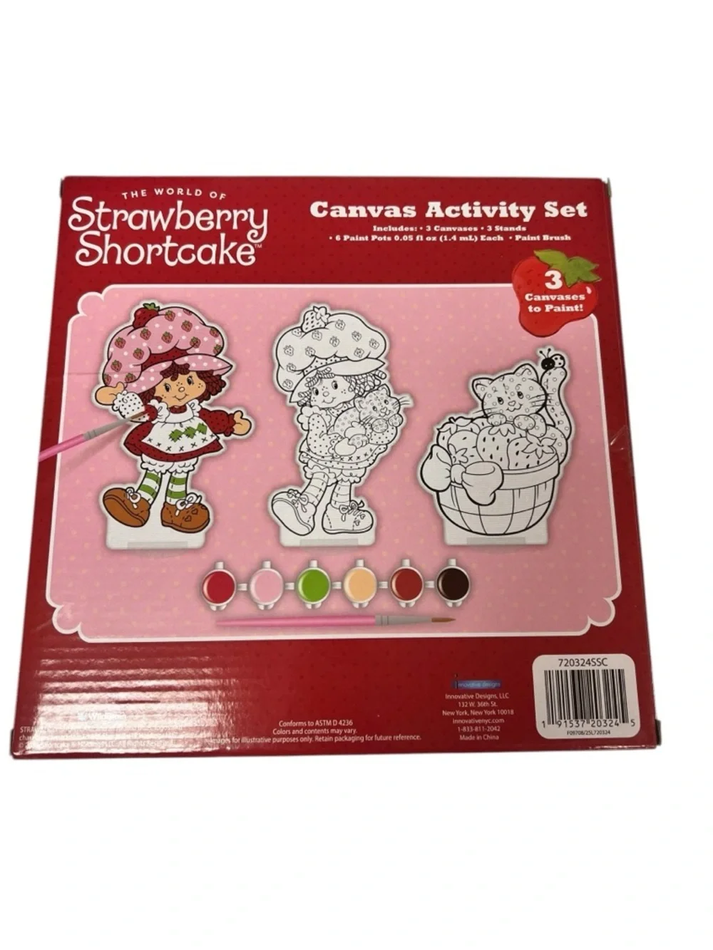 Strawberry Shortcake Canvas Activity Set - Red Pink White